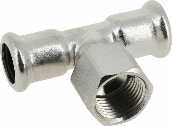Bonfix Raccord à presse Inox 316L T-raccord 35 x 1-1/4" x 35 - press x lange filetage femelle (RP) x press - (m-profiel)