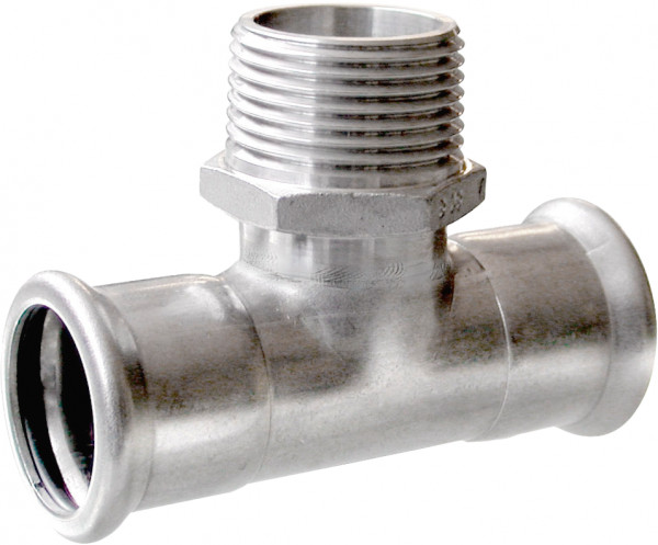 Bonfix Pressfitting RVS 316L T-koppeling - press x buitendraad (R) x press - (m-profiel)