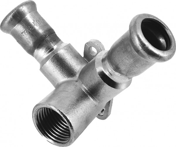 Bonfix Raccord à presse Inox 316L Dubbele muurplaat 15 x 1/2 x 15 - press x filetage femelle (RP) x press - (m-profiel)