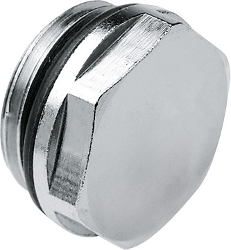 Bonfix Radiator Blindstop - messing vernikkeld 1 - met EPDM O-ring afdichting - buitendraad
