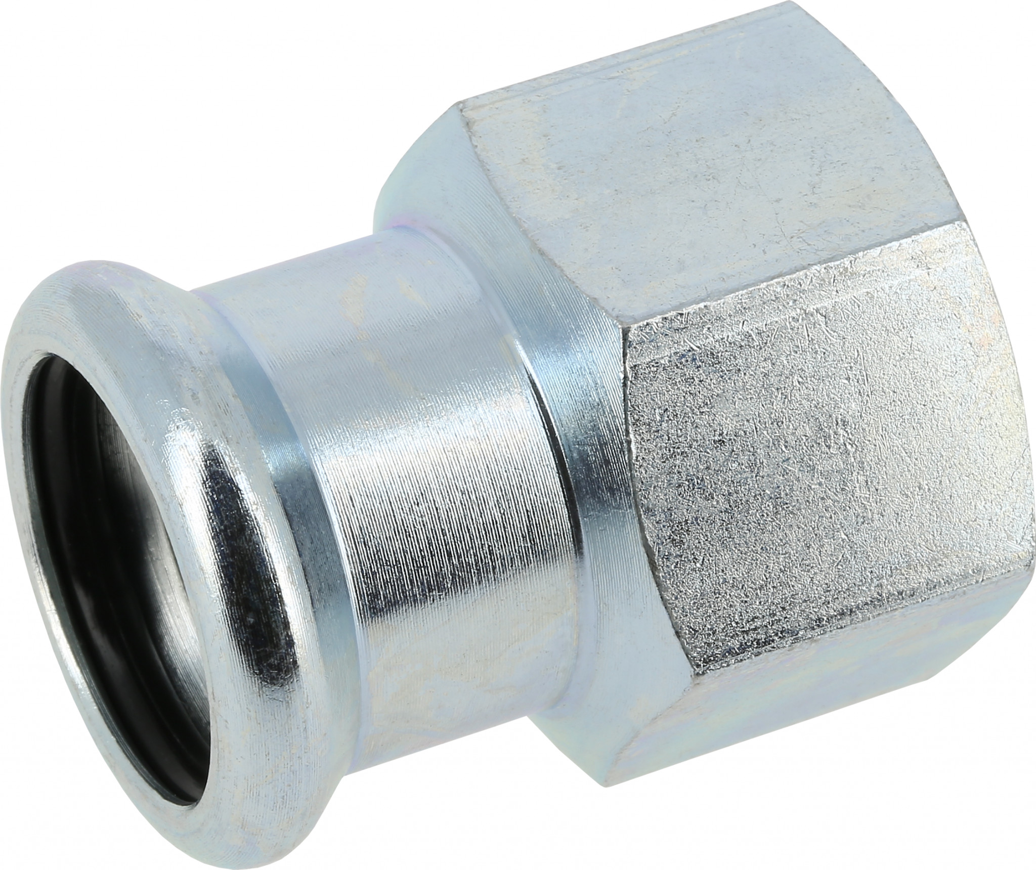 Bonfix Pressfitting staalverzinkt CV Schroefbus 1-1/2" x 54 - lange binnendraad (RP) x press - (m-profiel) afbeelding