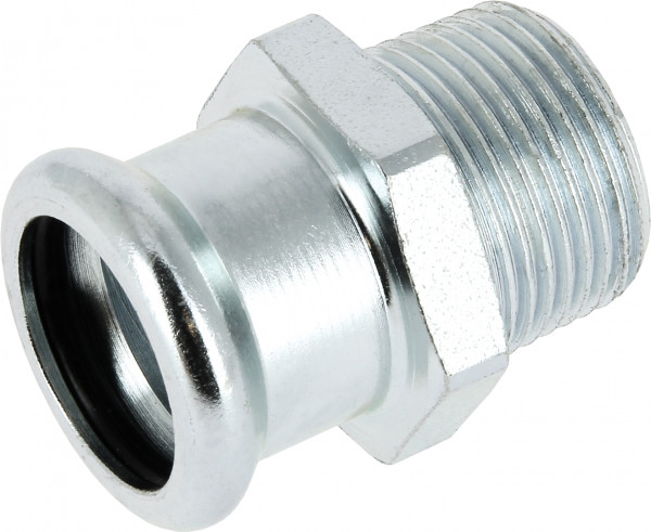 Bonfix Raccord à presse acier zingué CV Embout pointu 4 x 108 - filetage mâle (R) x press - (m-profiel)