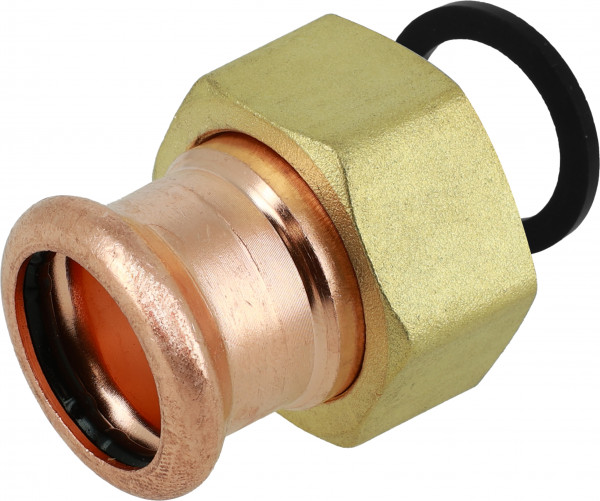 Bonfix Raccord à presse cuivre rouge WATER Wartelkoppeling - avec vlakke joint 3/4 x 16 - filetage femelle x press - (m-profiel)