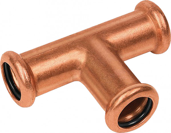 Bonfix Raccord à presse cuivre rouge WATER T-raccord - verlengd 15 x 15 x 15 - 3 x press - (m-profiel)