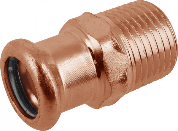 Bonfix Raccord à presse cuivre rouge WATER Embout pointu 3 x 88,9 - conique filetage mâle x press - (m-profiel)