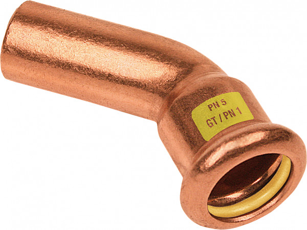 Bonfix Raccord à presse cuivre rouge GAS Insteekbocht 45° Ø14 x 14 - emboîtement x press - (m-profiel)