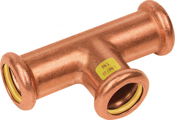 Bonfix Raccord à presse cuivre rouge GAS T-raccord - réducteur 28x18x22 - 3 x press - (m-profiel)