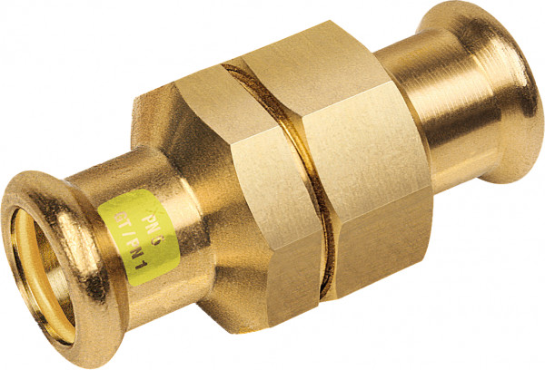 Bonfix Raccord à presse cuivre rouge GAS 3-delige raccord 15 x 15 - conisch dichtend - 2 x press - (m-profiel)