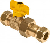 Gas valve RP 3/8" x RP 3/8" brass