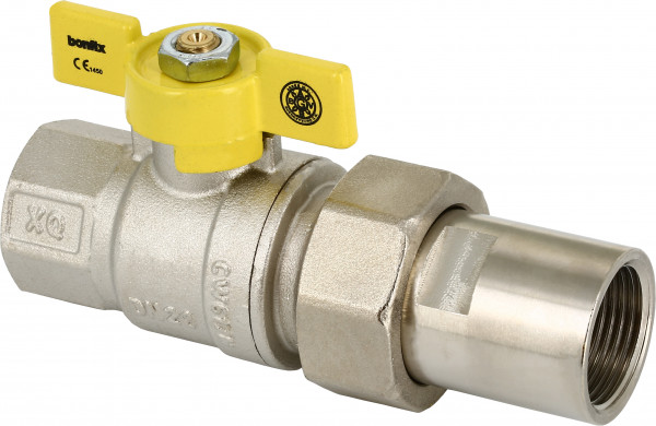Bonfix Gaskraan pour België - vlindergreep bediening 1/2 - filetage femelle x raccord filetage femelle