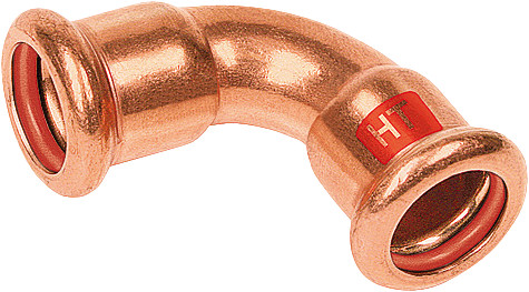 Bonfix Raccord à presse cuivre rouge SOLAR Coude 90° - 35 x 35 - 2 x press - (m-profiel)