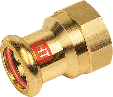 Bonfix Raccord à presse cuivre rouge SOLAR Bague filetée 1" x 22 - lange filetage femelle x press - (m-profiel)