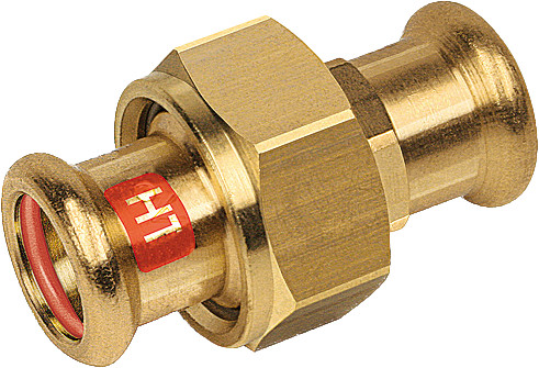 Bonfix Raccord à presse cuivre rouge SOLAR 3-delige raccord 15 x 15 - avec vlakke joint - 2 x press - (m-profiel)