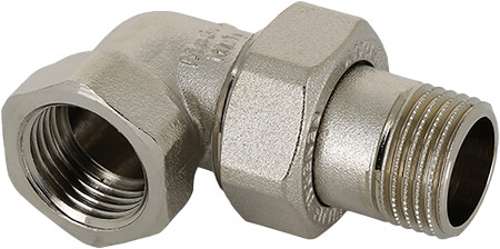 Bonfix 3-delige raccord coudé - 1/2" - filetage femelle x filetage mâle - vernikkeld