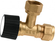 Robinet d'arrêt à bille Bonfix pour lavabo d'angle - chromé - Bouton de commande chromé 15 x 10 - 2 raccords à compression