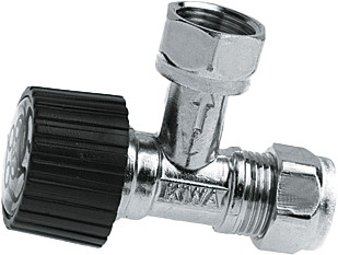 Bonfix Hoekstopkraan 3/8 x 12 - filetage femelle x knel - Vernikkeld