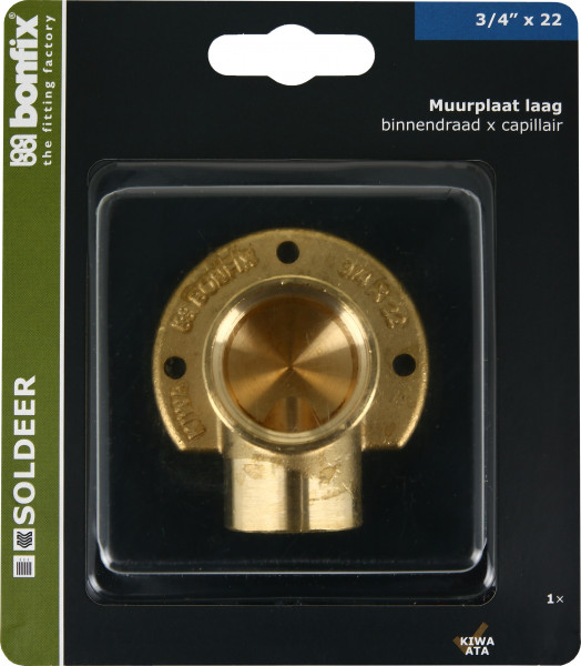 Bonfix Muurplaat laag 3/4 x 22 - binnendraad x capillair