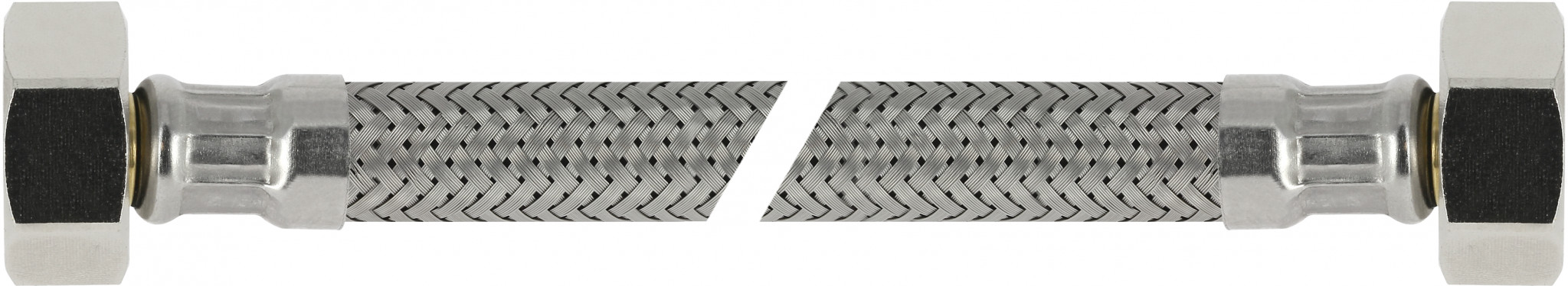 Bonfix Flexibele RVS aansluitleiding - 100 centimeter 3/8 x 3/8 - 2 x binnendraad afbeelding