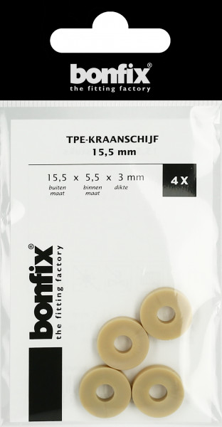 Bonfix Kunststof kraanschijf 15,5 mm (15,5 x 5,5 x 3 mm)