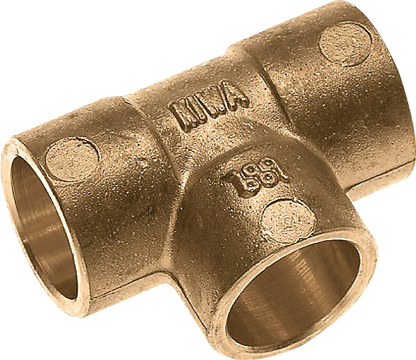 Bonfix Laiton soldeerfitting Raccord en T 22 x 22 x 22 - 3 x capillair