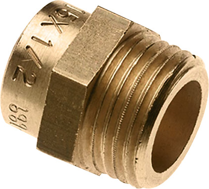 Bonfix Laiton soldeerfitting Embout pointu 1-1/4" x 35 - filetage mâle x capillair - 82280