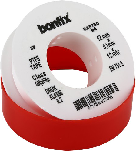 Bonfix Teflontape Teflontape 0,1 mm x 12 m - 12 mm breed