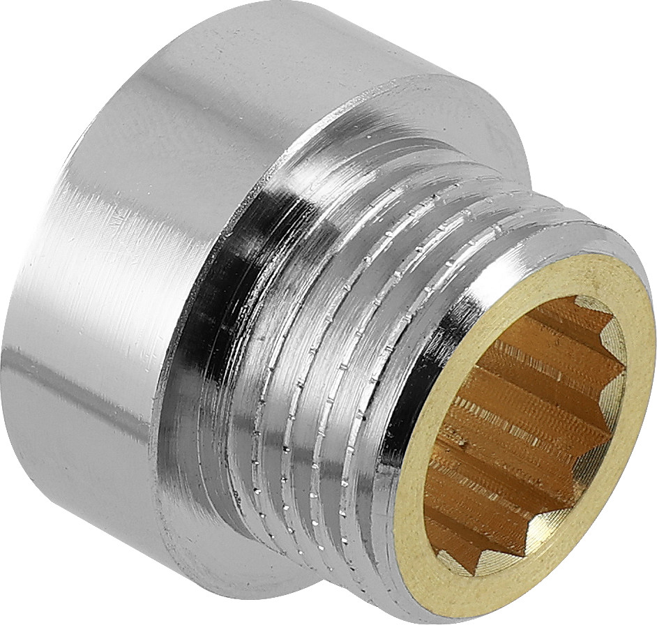 Bonfix Kraanverlengstuk - gepolijst verchroomd 1/2" x 15 - binnendraad x lengte (mm) - volgens DIN 3523 afbeelding