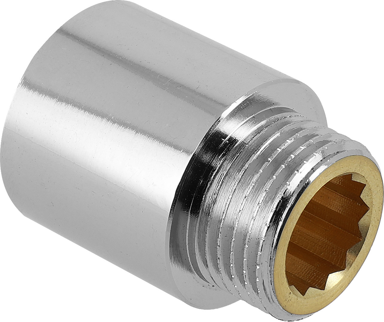 Bonfix Kraanverlengstuk - gepolijst verchroomd 1" x 30 - binnendraad x lengte (mm) - volgens DIN 3523 afbeelding
