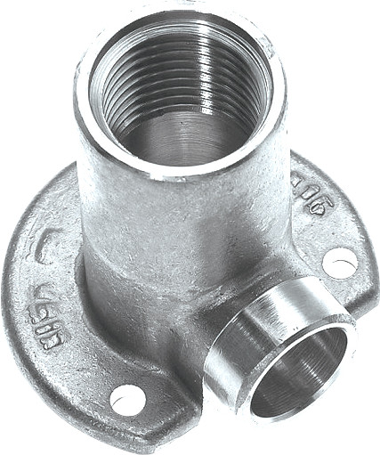 Bonfix Laiton soldeerfitting Muurplaat - hoog 1/2 x 15 - filetage femelle x capillair - Vernikkeld