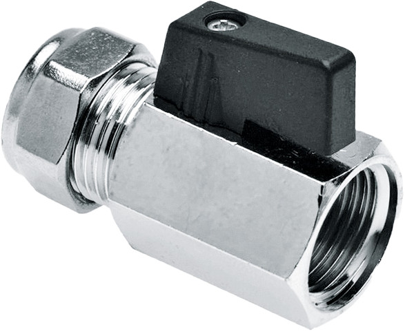 Bonfix Universele Minikogelkraan - avec zwarte knop 1/2 x 15 - knel x filetage femelle