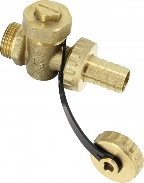 Bonfix Kogel vul- en aftapkraan - 1/2 kort buitendraad - uitsparing in messing kap