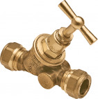Ball valve with drain plug female 1/2" x 1/2"