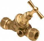 Ball valve with drain plug female 1/2" x 1/2"
