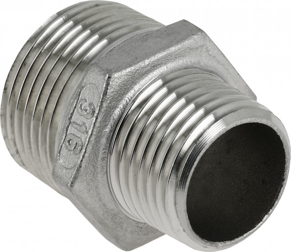 Bonfix Inox draadfitting Nipple réducteur 1/2 x 3/8 - 2 x filetage mâle
