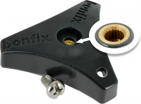 Bonfix Plastique draaiknop - avec laiton insert + schroef pour 71606 / 71607 - pour vorstvrije buitenkraan - type 71606 / 71607