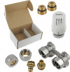 KIT straight H valve+thermostatic head+adapters 16/12+1\2"x3
