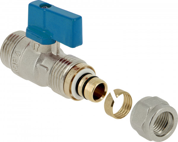 Bonfix Kogelkraan voor collector - met blauwe hendel 1/2" x 16 - buitendraad x alu-knel