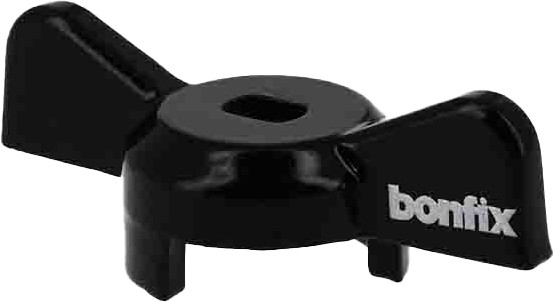 Bonfix Kogelkraan/schuifafsluiter - Losse vlindergreep - zwart 1/4 - 3/4 - aluminium