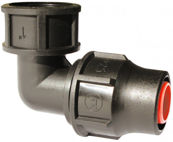 Schroef coude 90° tuyau goutteur PE - 16mm x 3/4”