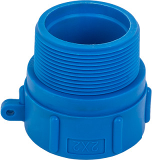 IBC adapter - binnendraad x verlopend buitendraad - S60x6 x 2" - Kunststof