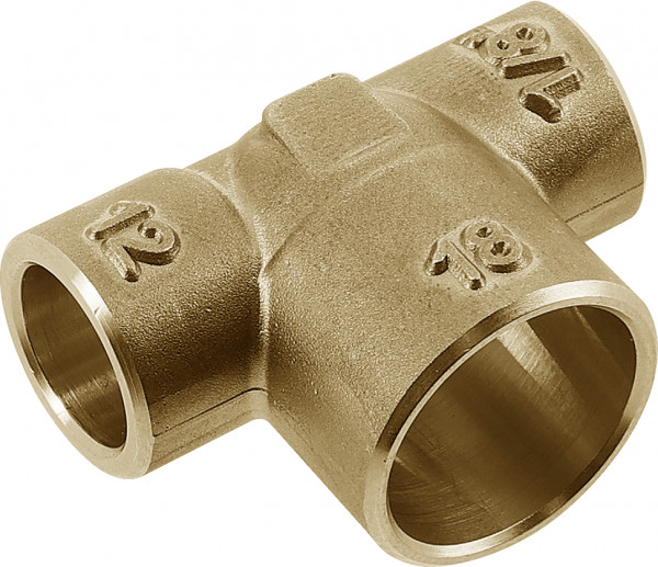Bonfix Laiton soldeerfitting Raccord en T 12 x 18 x 1/8 - capillair x capillair x filetage femelle
