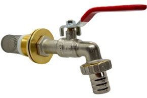 Regenton tapkraan / vatkraan - messing vernikkeld - ½" - ¾