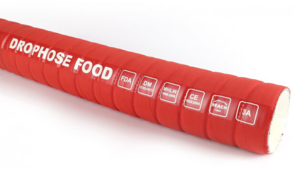 Zuivelslang - Levensmiddelenslang zuig/pers SP Rood - 25x37mm (Per Meter) - FDA - EC 1935/2004