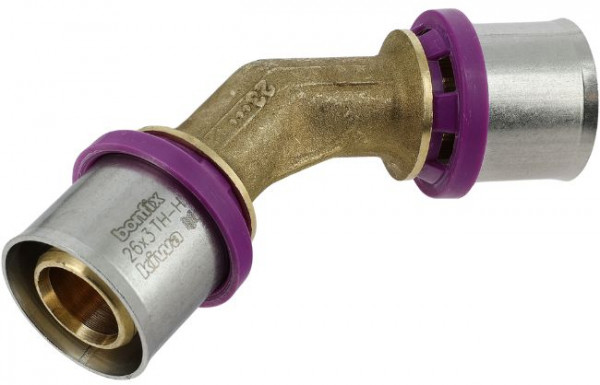 Bonfix Perskoppeling - 2x Alu-pers - Kniekoppeling 45gr