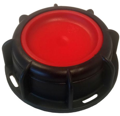 IBC Adapter - Afsluitdop - Binnendraad - S60x6 - Zwart/Rood