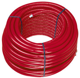 Uponor - Uni Pipe PLUS buis - 16mm - voorgeïsoleerd - isolatielaag 6mm - rood (Per Meter)