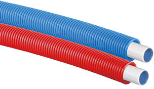 Uponor - Uni Pipe PLUS buis - 16mm - blanc - in rode mantelbuis - 25mm x 20mm (Per Rouleau 75m)