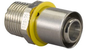 Uponor MLC-G gas koppeling - pers x buitendraad - 20mm x 1/2" afbeelding