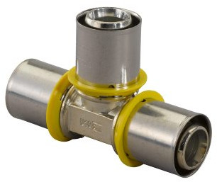 Uponor MLC-G gas pers T-stuk 90° - pers x pers x pers - 32mm x 32mm x 32mm
