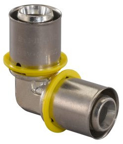 Uponor MLC-G gas persknie 90° - pers x pers - 20mm x 20mm